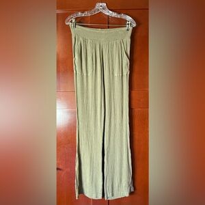 Salt Life Olive Wide-Leg Gauze Pants